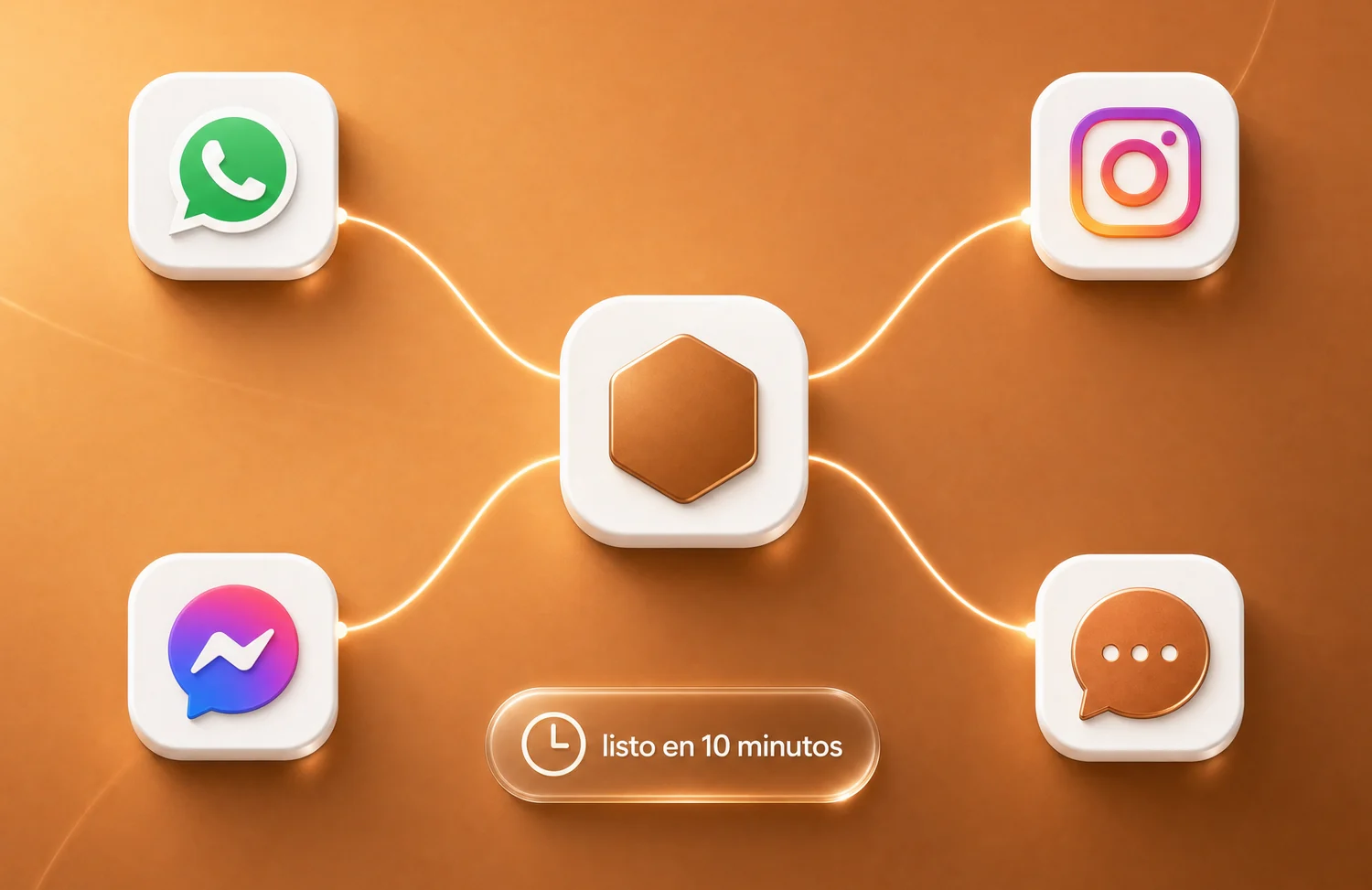 WhatsApp, Instagram, Messenger y chat web conectados.